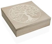 Scatola Decorativa Versa Albero Legno 24 x 6 x 24 cm