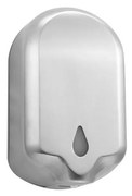 Dispenser per sapone, 14 x 23,5 cm, acciaio inox/argento/bianco