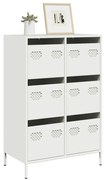 Credenza Bianca 68x39x101,5 Cm İn Acciaio /