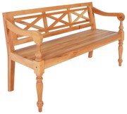 Panca batavia 123 cm in legno massello di mogano marrone chiaro