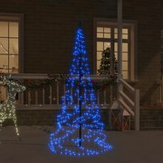 Albero di Natale Pennone con LED di diverse intensità e altezze, Blu / 180 cm / 200