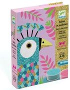 Gioco d'arte con la sabbia e i brillantini - regno degli uccelli