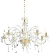 Lampadario in vetro e cristallo maria teresa 8 luci oro lp.mt-8l6past