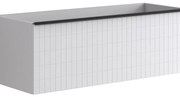 Mobile da bagno da fissare sotto lavabo L 120 x H 40 x P 45.5 cm bianco laccato, 2 cassetti Pixel grid