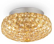 Plafoniera Contemporanea King Metallo-Cristallo Oro 3 Luci G9 3W 3000K