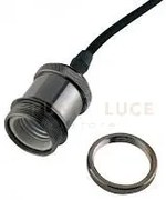 Sospensione per binario clock nero 1 luce attacco e27 5x153cm