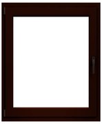Finestra in PVC noce L 80 x H 120 cm, 1 anta apertura a sinistra