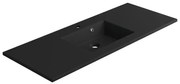 Lavabo a incasso rettangolare doppia vasca Neo L 121 x H 11.2 x P 48.5 cm in composito minerale di resina gelificata nero opaco