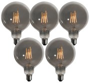 Set di 5 lampadine LED E27 dimmerabili a 3 livelli fumé G125 4W 150 lm 1900K