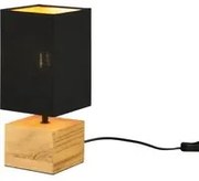 Lampada da tavolo nera quadrata legno 30 cm Woody Trio