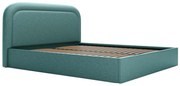 Letto con contenitore 160 x 200 cm Tessuto chiné Verde Petrolio - FIREZA