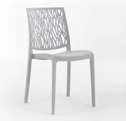 Sedia da giardino in polipropilene London Twist NEW GARDEN grigio, set da 6 pezzi