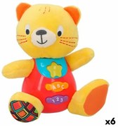 Peluche con Suono Winfun Gatto 16 x 17,5 x 10,5 cm (6 Unità)