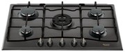 Piano cottura 5 fuochi L 75 cm PC 750 T ANR/HA HOTPOINT nero griglie in acciaio smaltato