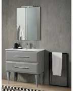 Mobile da bagno a terra moderno base 80 CLEIDE con 2 cassetti e lavabo GRIGIO PERLA