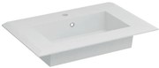 Lavabo a incasso rettangolare L 71 x H 2 x P 46 cm in resina bianco