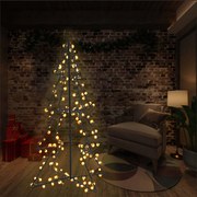 Albero di Natale a Cono con LED per Interni Esterni, Albero di Natale a Cono 160 LED per Interni Esterni 78x120 cm