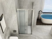 Box Doccia Cristallo 6mm 2 lati uno fisso ed uno scorrevole laterale opaco reversibile 60x150xh190 cm