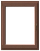 Finestra in PVC rovere dorato L 60 x H 120 cm, 1 anta apertura a sinistra