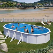 Piscina fuori terra rigida GRE Atlantis bianco L int 7.3 x 3.75 m