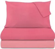 Completo letto matrimoniale magenta tinta unita