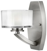 Applique Contemporanea Meridian Acciaio Nichel Spazzolato Vetro 1 Luce G9 3 Led