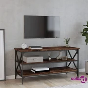 VidaXL Mobile tv con ruote nero 90x35x35 cm in legno multistrato