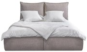 Letto matrimoniale beige imbottito con spazio contenitivo con griglia inclusa 160x200 cm Garance – Bobochic Paris