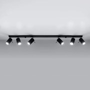 Plafoniera da soffitto in Acciaio 6xGU10 RING 6L Nera da interno