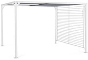 Pergola In Alluminio 3x3,6 m Gazebo Bianco Con Tettuccio Scorrevole Grigio Noah Bizzotto