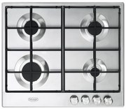 Piano cottura 4 fuochi L 60 cm LM 4R60 LX2 DE'LONGHI acciaio inox griglie in acciaio smaltato