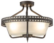 Lampadario Contemporaneo Crown Acciaio Ferro Cancello 3 Luci E27