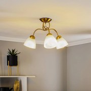 Lamkur Plafoniera Miranda, 3 luci, ottone
