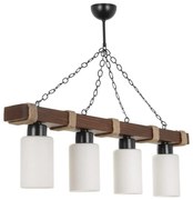 Lampadario a catena JASMIN 4xE27/40W/230V marrone/bianco