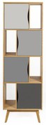 Libreria grigia in rovere 65x191 cm Avon - Woodman