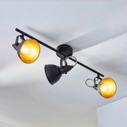 Lindby Julin - lampada da soffitto a tre luci nero e oro