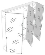 Pensile bagno Easy colore su ordinazione, 3 ante apertura da sinistra P 20 x L 85 x H 75 cm