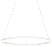 Lampada a sospensione di design bianca 80 cm con LED dimmerabile a 3 fasi - Anello