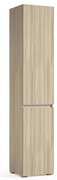 Mobile lavanderia con cesto portabiancheria Laundry 2 ante in truciolare olmo P 37 x L 45 x H 195 cm