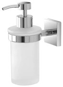 Porta dispenser sapone da muro in acciaio cromo e vetro