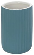 Portaspazzolini bagno da appoggio blu in ceramica soft touch Spring