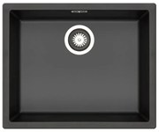 Lavello sottotop 1 vasca in fibra di vetro nero PYRAMIS Mistral L 40 x L 50 cm