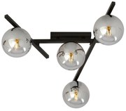 Lampadario da Soffitto in Acciaio e Vetro SMART 4 Nero 4xE14 Colore delle Sfere Grafite