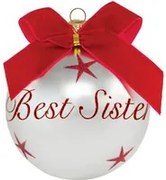 Pallina di Natale con scritta Best Sister 10 cm