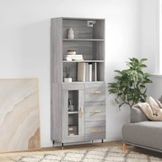 Credenza grigio sonoma 69,5x34x180 cm in legno multistrato