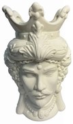 Decorazione TESTA DI MORO CERAMICA BIANCA UOMO H29,5 in ceramica  H