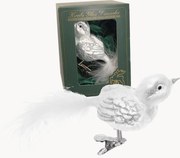 Addobbo di Natale dipinto a mano Sparrow Ice White