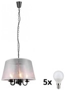 Reality - Lampadario LED a catena CIMA 5xE14/40W/230V grigio