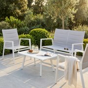 EXSILIUM - salotto da giardino 4 posti in alluminio