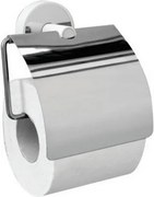 Kamalu - Porta rotolo coperto in acciaio inox lucido e dettagli in ABS bianco | NICO-B